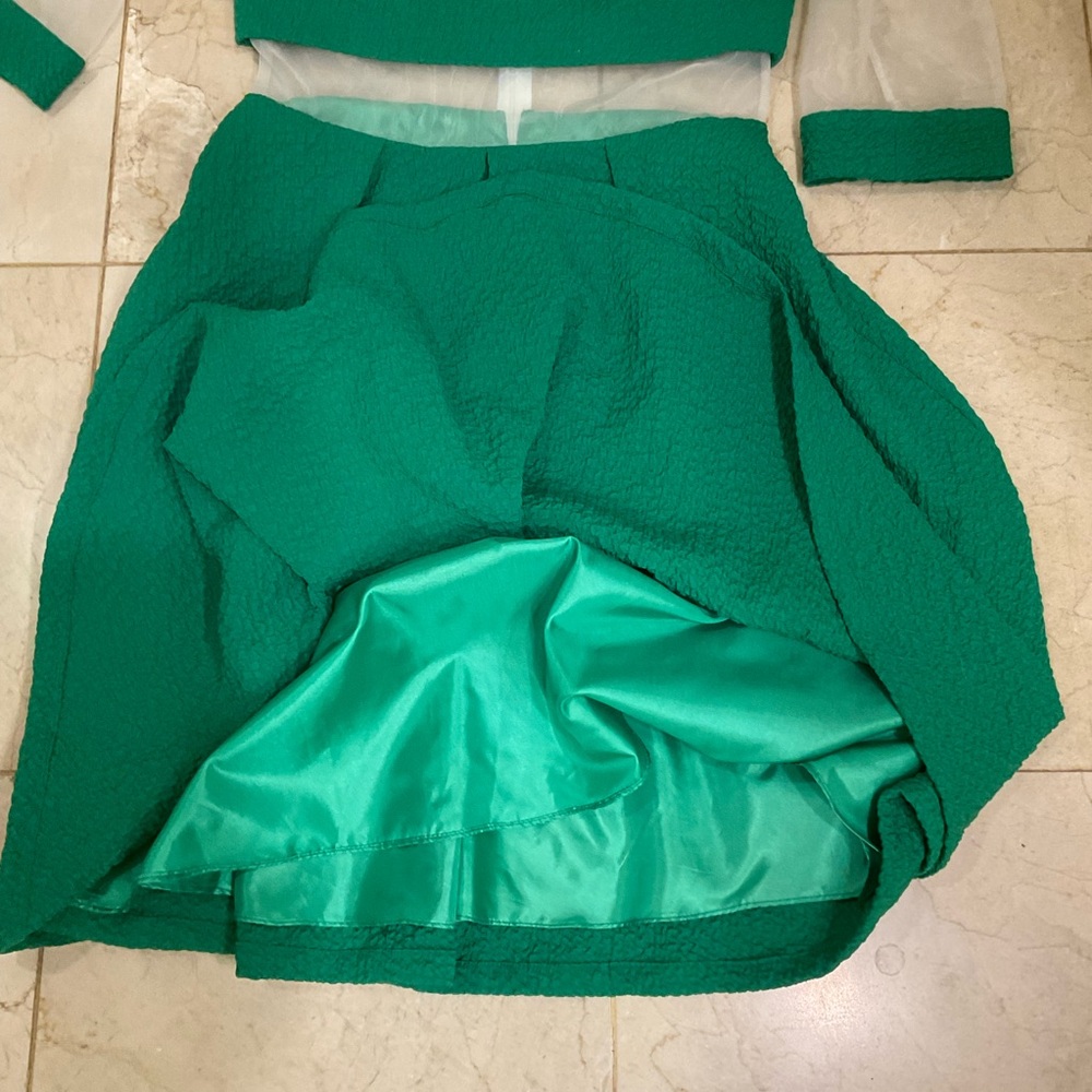St Patrick Day Dress - Most Adorable Ever! Green and White Sheer Fabric, Size 4 - Picture 15 of 15
